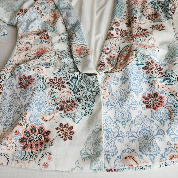 Chico's Women's Multi-Color Paisley Open Front Blazer Jacket Size 1 (Medium) - Picture 8 of 12